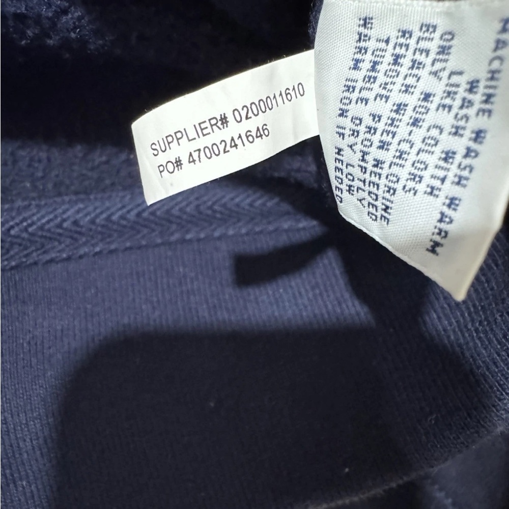 Polo Ralph Lauren Waffle Lined Zip Hoodie Navy Yellow Pony 3XL Big Tall - Picture 4 of 5